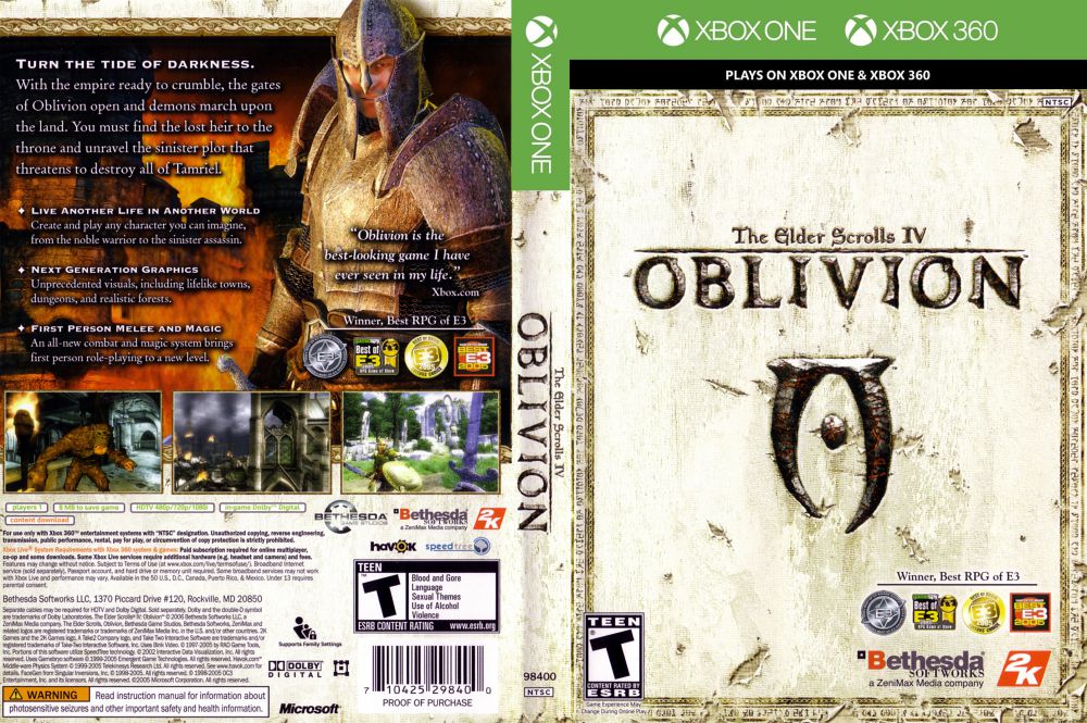 elderscrollsivoblivion_bc-1000x665w The Elder Scrolls IV: Oblivion – Retour sur un tournant du RPG occidental
