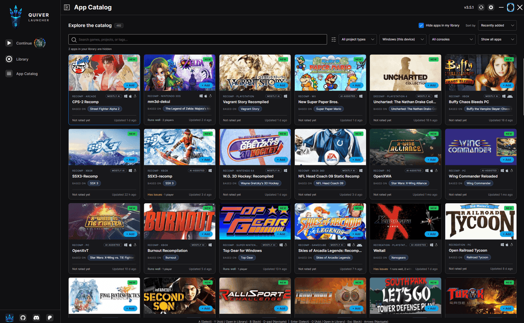 Quiver Launcher Screenshot