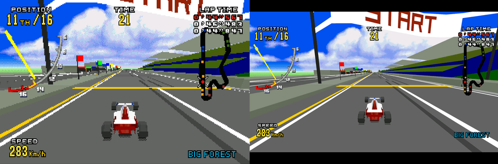 Virtua Racing Deluxe Enhanced Side by side